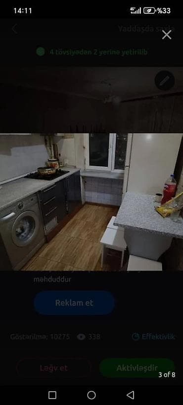 mesdaga ev: Salam Qara qarayevde metroya 5 deyqelik mesafede bir nefer üçün ev — 8