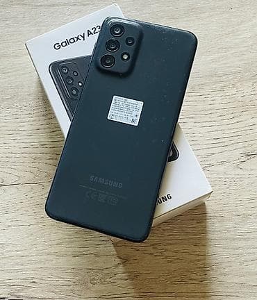 Samsung Galaxy A23, 128 GB, rəng - Qara, Barmaq izi, İki sim kartlı, Face ID