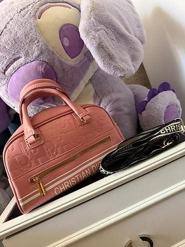 Çantalar: Christian Dior üslublu qadın əl çantası Yenidi - Rəng: pudra/çəhrayı - — 2