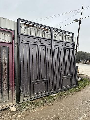 Asia: Железо Дворовые ворота, Распашные, Механические, С дверью, цвет - Черный — 4