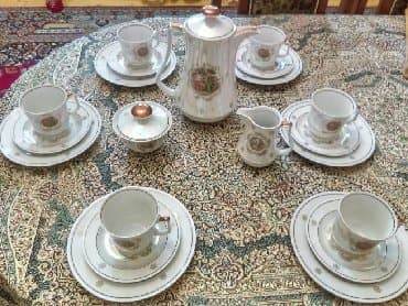 qara madonna aş nimcəsi: GDR Madonna çay dəsti, qədimi, yeni, 21 predmet, sovetdən qalıb — 1