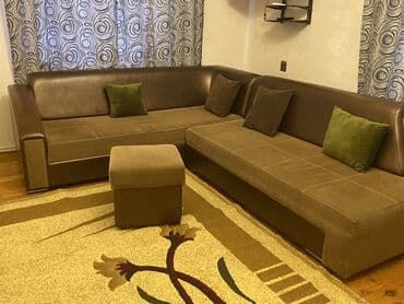 диван кровать с ортопедическим матрасом: Künc divan, İşlənmiş, Açılan, Bazalı, Dəri, Çatdırılma yoxdur — 1