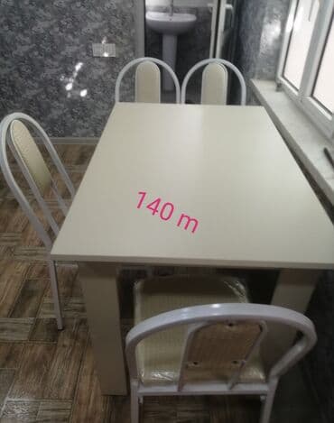 bağça üçün: Yeni, Kvadrat masa, 9 stul, Açılmayan, Stullar ilə, Metal, Azərbaycan — 14