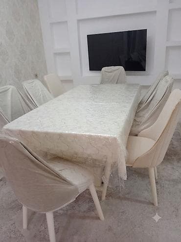 Для гостиной, Новый, Раскладной, Прямоугольный стол, 6 стульев at lalafo.az Для гостиной, Новый, Раскладной, Прямоугольный стол, 6 стульев