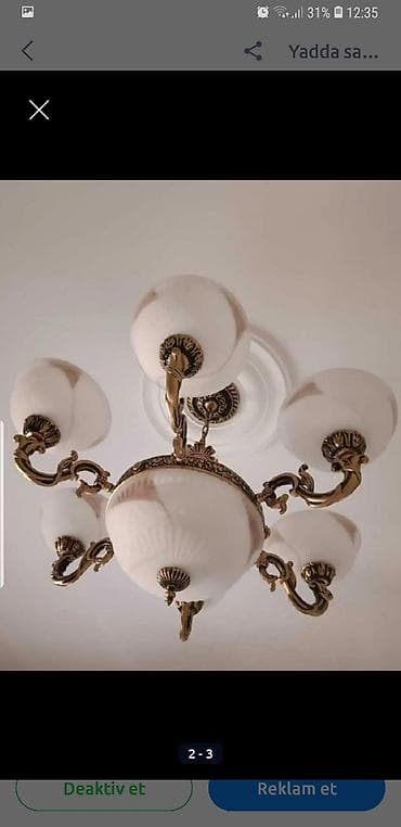 Çılçıraq, 6 lampa, Metal