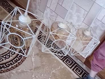 divar ucun dekorlar: Çılçıraq, 3 lampa, Metal — 1