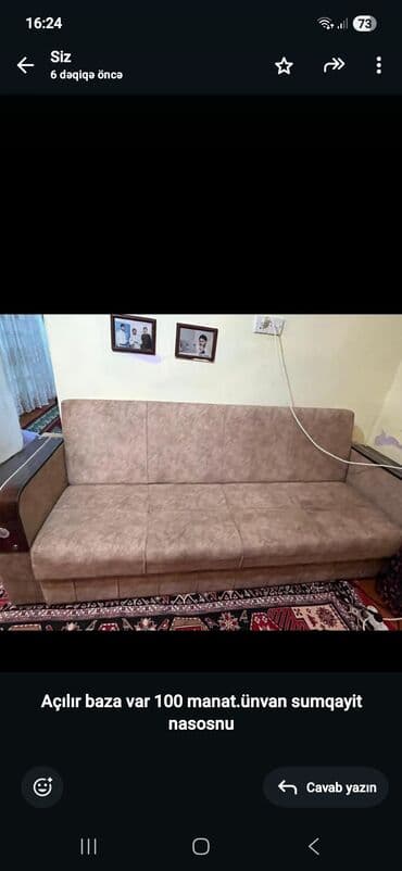 Masalar və oturacaqlar: Divan açılır bazalıdı. Ünvan Sumqayit nasosnu — 1