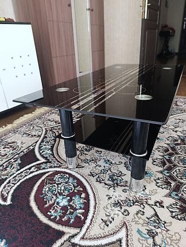 masa transformatoru: Dördbucaq masa, Açılmayan, Təkərsiz, Şüşə — 2