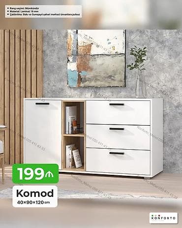 divar kitab refleri: Komod – 40×90×120 sm Müasir üslubda ağ rəngli komod. Sağ tərəfdə 3 — 1