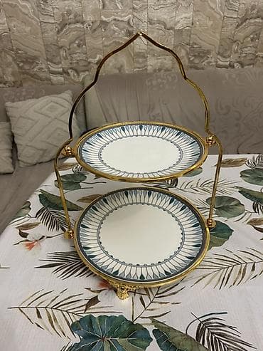 Tort və şiriniyyat qabı, rəng - Ağ, Keramika