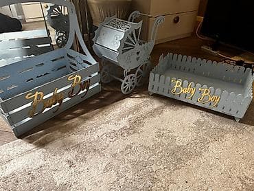 Mavi rəngli bəzək dəsti – “Baby Boy” temalı - Material