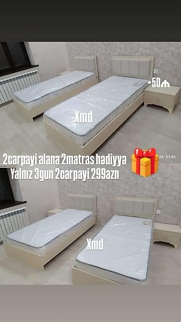 yatag desti ikinci el: Yeni, Təknəfərlik çarpayı, Bazasız, Matras ilə, Siyirməsiz — 1
