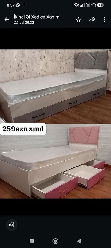*Tək çarpayı*👑 _*SİFARİŞLƏ VƏ YENİ*_ *Qiymət : 260₼*(1ədədi) Ölçü  — 3