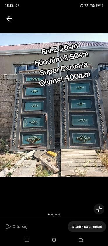 kiraye evler memar ecemide: Super darvaza – ikitərəfli metal qapı Ölçülər: - Eni: 2.50 sm - — 1
