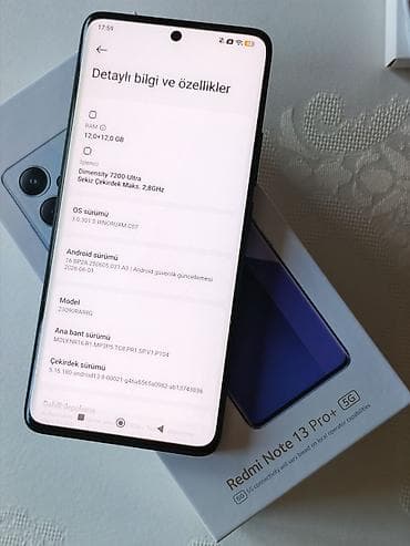 data modem sim card: Redmi Note 13 Pro+, 512 GB, rəng - Qara, Barmaq izi — 4