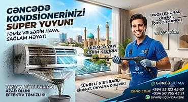 evlere temizlik: Gəncədə peşəkar kondisioner yuyulması və dərin təmizləmə xidməti - — 2