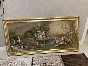 mini tablolar: Гобилен ( ткань ) Не плакат . Рама немного с дефектом есть видео — 1