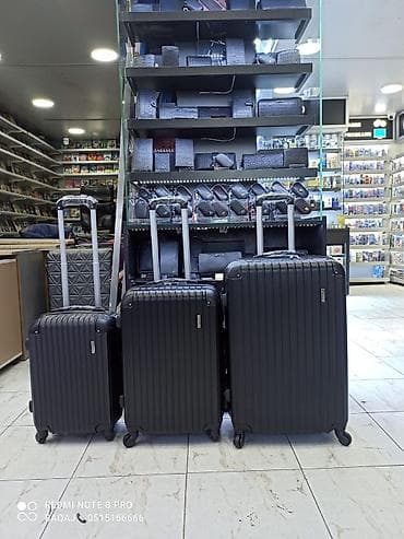 Çamadanlar: Sərnişin baqaj dəsti – sərt korpuslu, təkərli, tutacaqlı - Rəng: qara — 1