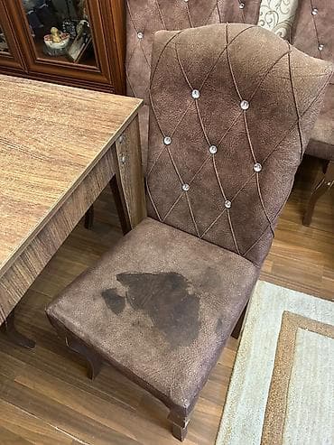 stul stol: Qonaq otağı üçün, Açılan, Dördbucaq masa, 6 stul — 5
