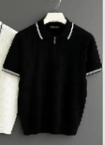 Qara rəngli toxunma polo köynək - Model: qısaqoll polo - Material