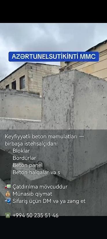 doner eti: Məhsul: Beton məmulatları (istehsalçıdan) Təsvir: - Bloklar – tikinti — 4