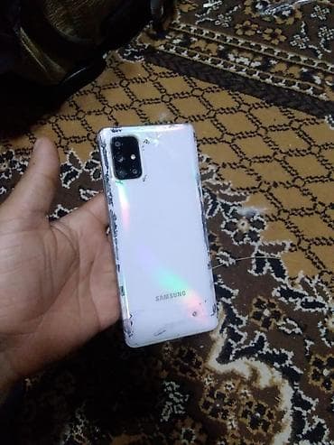 samsung telfonu: Samsung Galaxy A51, rəng - Ağ, Qırıq — 4