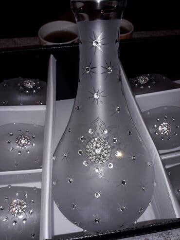 şam qabı: Rəng - Ağ, Xrustal, 6, 1 l, Türkiyə — 1