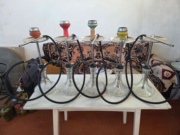 elekron qəlyan: Çoxsaylı nargilə dəsti - Miqdar: 6 ədəd nargilə - Şüşə kolbalar — 1