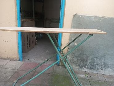 Dəmir ayaqlı ütü masası - Konstruksiya: X tipli metal karkas, möhkəm — 1