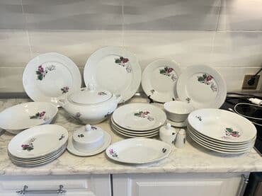 roza: Nahar dəsti, rəng - Ağ, Farfor — 4