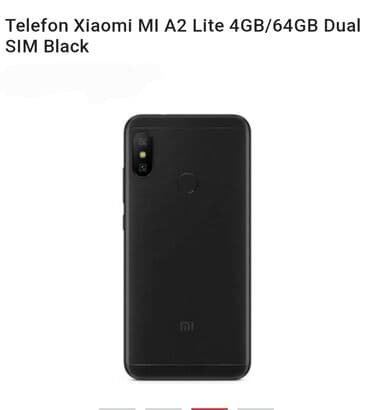 islenmis plansetler: Xiaomi Mi A2 Lite, 64 ГБ, цвет - Черный, 
 Отпечаток пальца — 4