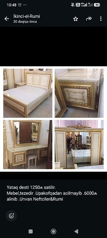 Yataq desti 1250₼ satilir. Mebel,tezedir .Upakofqadan acilmayib .6000₼ — 1