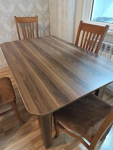 masa ve oturacaqlar: Mətbəx üçün, Açılmayan, Dördbucaq masa, 4 stul — 3