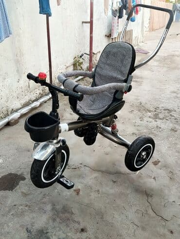 детские трехколесные велосипеды вest trike: Uşaq üçtəkərli velosiped 🚴‍♂️ • Rəng: boz/qarışıq qara • Ön tərəfdə — 1