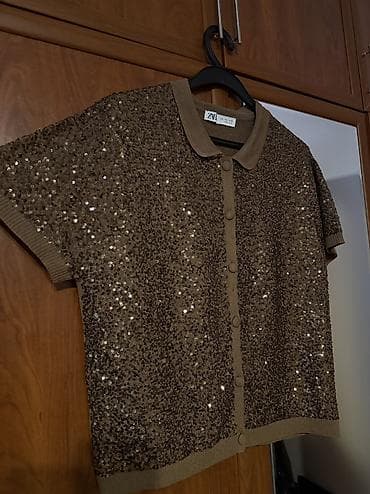 ZARA qadın koftası – qısaqol, düyməli, payetkalı - Brend: ZARA - — 3