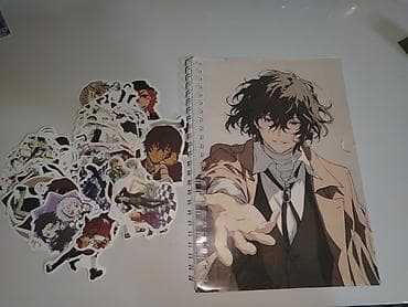 Anime temalı dəftər və stiker seti Bungou Stray dogs dəftər və