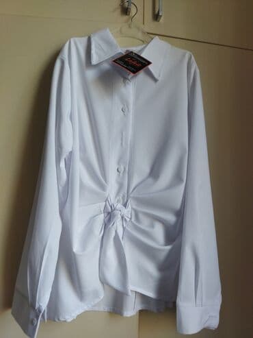 женские белые рубашки: L razmer ağ koynek, yeni — 4