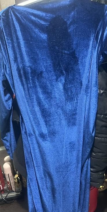 be: Məhsul: Parlaq mavi məxmər/velur parça geyim - Rəng: Kobalt/krallıq — 1