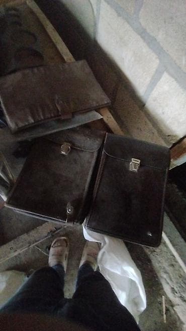 el sekilleri: Dəri sənəd çantaları (3 ədəd) - Material: tünd rəngli dəri - Model — 1