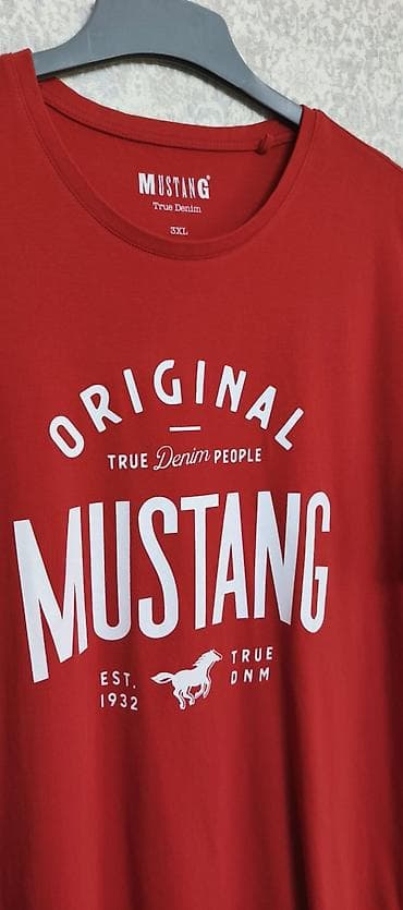 Мужская футболка, Mustang, 3XL, цвет - Красный — 3