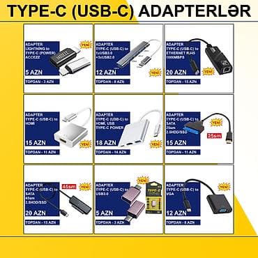 xarici hard disk: Type-C/USB-C Adapterlər/Konverterlər (Çeviricilər) ⭐Type-C (USB-C) to — 1