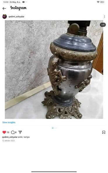 qedimi divar saatlari: Antik kerosin lampası — 8