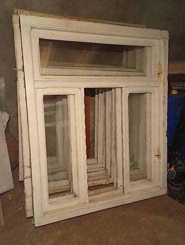 Taxta çərçivəli pəncərə dəstləri - Material: bərk taxta, ağ rəngdə