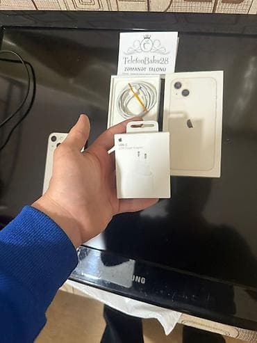 telefon 100azn: IPhone 13, 128 GB, Ağ, Face ID — 8