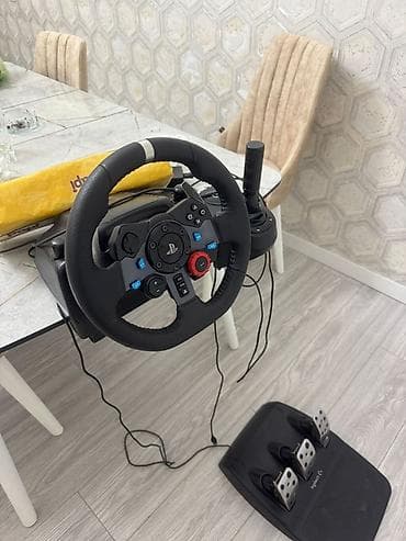 playstation dəst: Logitech G29 Driving Force sükan seti + üç pedallı pedal bloku və əl — 2