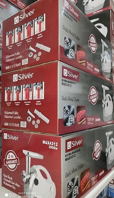 ev kamera: Ət çəkən maşın Silver, 3000 Vt, Revers ilə, Yeni — 7