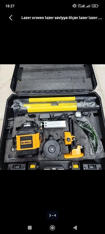 Lazer səviyyə ölçən Lazer uriven Lazer uroven DeWalt 4D 16Xeet dərəcə