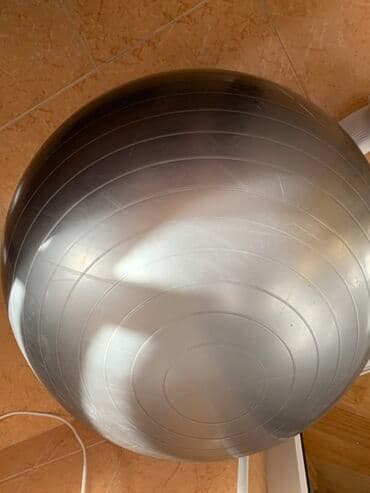 турник для дома: Gümüş rəngli fitnes topu (stability/Swiss ball) - Material: qalın — 1