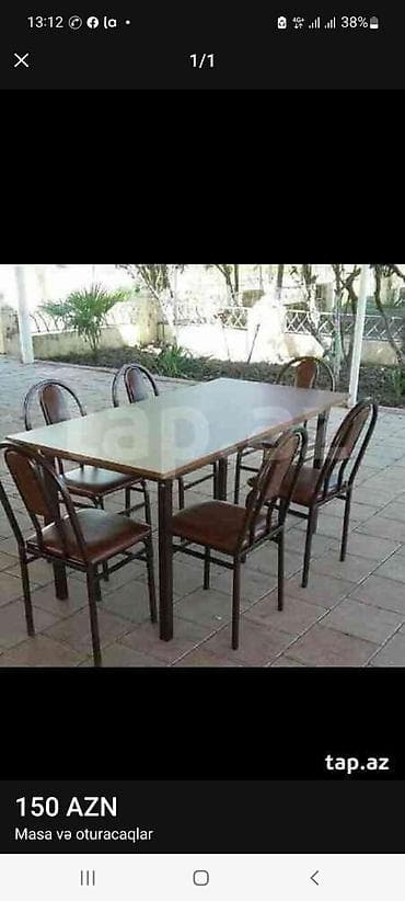 nar gulu: Yeni, Dördbucaq masa, 10 stul, Açılmayan, Stullar ilə, Taxta — 10