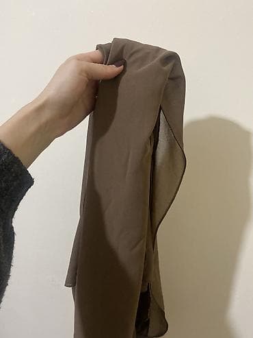 hicab modelleri: Turbana bənzər hazır bağlanan hicab – tünd qəhvəyi (kakao) rəng — 9